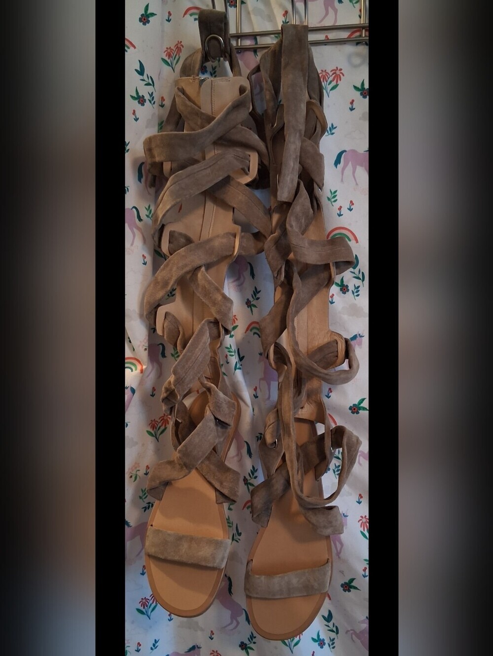 NWOT Rag & Bone Ilaria Tan Suede Casual Knee High Gladiator Sandal Shoe SZ 8